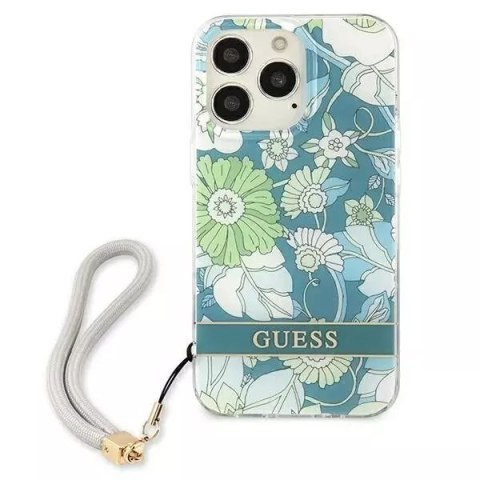 Guess Guess GUHCP13LHFLSN iPhone 13 Pro / 13 6,1" zielony/green hardcase Flower Strap Guess Guess GUHCP13LHFLSN iPhone 13 Pro / 13 6,1" zielony/green hardcase Flower Strap
