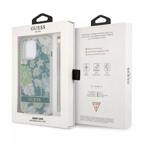 Guess Guess GUHCP13LHFLSN iPhone 13 Pro / 13 6,1" zielony/green hardcase Flower Strap Guess Guess GUHCP13LHFLSN iPhone 13 Pro / 13 6,1" zielony/green hardcase Flower Strap