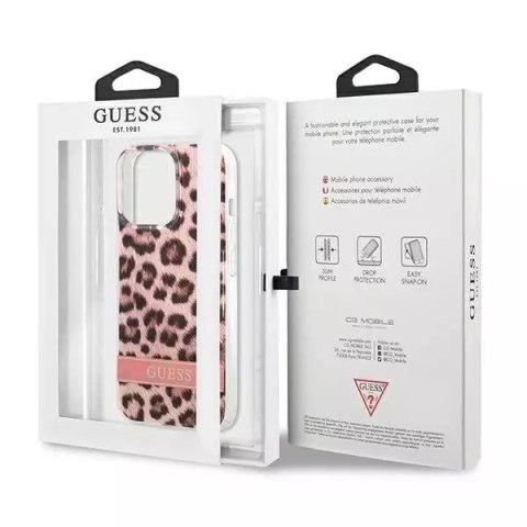 Guess Guess GUHCP13LHSLEOP iPhone 13 Pro / 13 6,1" różowy/pink hardcase Leopard Guess Guess GUHCP13LHSLEOP iPhone 13 Pro / 13 6,1" różowy/pink hardcase Leopard