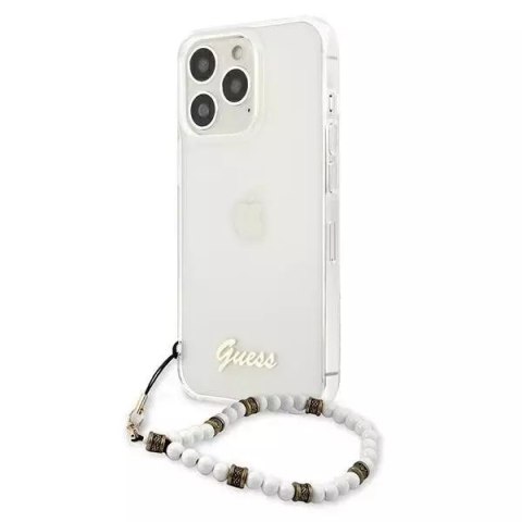 Guess Guess GUHCP13LKPSWH iPhone 13 Pro / 13 6,1" Transparent hardcase White Pearl Guess Guess GUHCP13LKPSWH iPhone 13 Pro / 13 6,1" Transparent hardcase White Pearl
