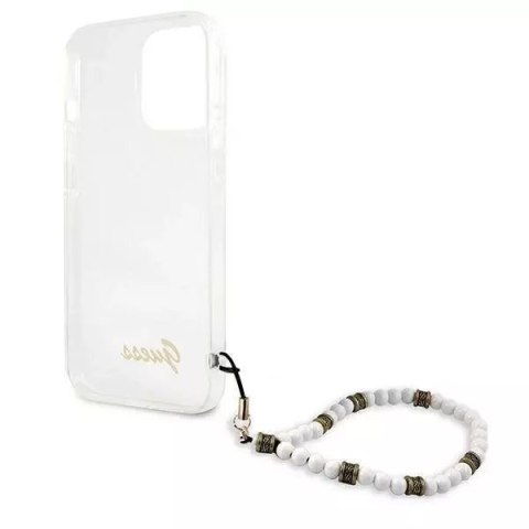 Guess Guess GUHCP13LKPSWH iPhone 13 Pro / 13 6,1" Transparent hardcase White Pearl Guess Guess GUHCP13LKPSWH iPhone 13 Pro / 13 6,1" Transparent hardcase White Pearl