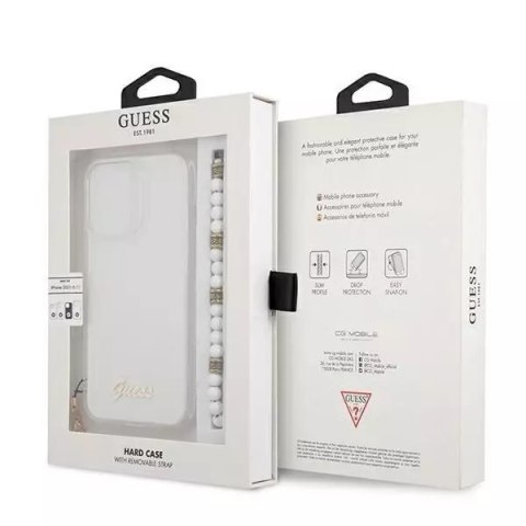 Guess Guess GUHCP13LKPSWH iPhone 13 Pro / 13 6,1" Transparent hardcase White Pearl Guess Guess GUHCP13LKPSWH iPhone 13 Pro / 13 6,1" Transparent hardcase White Pearl