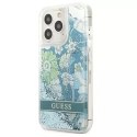 Guess Guess GUHCP13LLFLSN iPhone 13 Pro / 13 6,1" zielony/green hardcase Flower Liquid Glitter