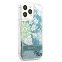 Guess Guess GUHCP13LLFLSN iPhone 13 Pro / 13 6,1" zielony/green hardcase Flower Liquid Glitter
