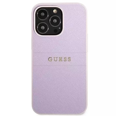 Guess Guess GUHCP13LPSASBPU iPhone 13 Pro / 13 6,1" purpurowy/purple Saffiano Hot Stamp & Metal Logo Guess Guess GUHCP13LPSASBPU iPhone 13 Pro / 13 6,1" purpurowy/purple Saffiano Hot Stamp & Metal Logo