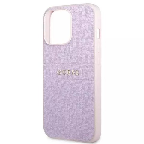 Guess Guess GUHCP13LPSASBPU iPhone 13 Pro / 13 6,1" purpurowy/purple Saffiano Hot Stamp & Metal Logo Guess Guess GUHCP13LPSASBPU iPhone 13 Pro / 13 6,1" purpurowy/purple Saffiano Hot Stamp & Metal Logo