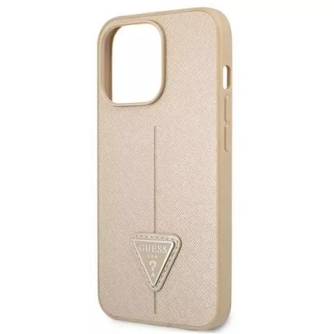 Guess Guess GUHCP13LPSATLE iPhone 13 Pro / 13 6,1" beżowy/beige hardcase SaffianoTriangle Logo Guess Guess GUHCP13LPSATLE iPhone 13 Pro / 13 6,1" beżowy/beige hardcase SaffianoTriangle Logo