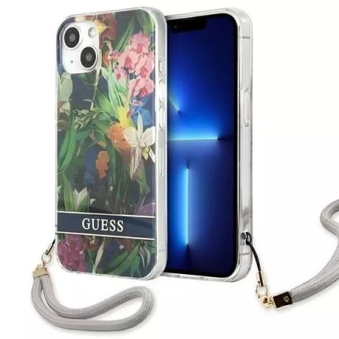 Guess Guess GUHCP13MHFLSB iPhone 13 6,1" niebieski/blue hardcase Flower Strap Guess Guess GUHCP13MHFLSB iPhone 13 6,1" niebieski/blue hardcase Flower Strap