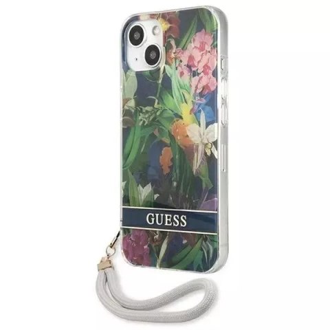 Guess Guess GUHCP13MHFLSB iPhone 13 6,1" niebieski/blue hardcase Flower Strap Guess Guess GUHCP13MHFLSB iPhone 13 6,1" niebieski/blue hardcase Flower Strap