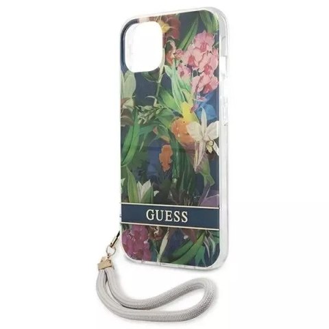 Guess Guess GUHCP13MHFLSB iPhone 13 6,1" niebieski/blue hardcase Flower Strap Guess Guess GUHCP13MHFLSB iPhone 13 6,1" niebieski/blue hardcase Flower Strap