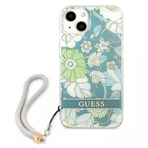 Guess Guess GUHCP13MHFLSN iPhone 13 6,1" zielony/green hardcase Flower Strap Guess Guess GUHCP13MHFLSN iPhone 13 6,1" zielony/green hardcase Flower Strap
