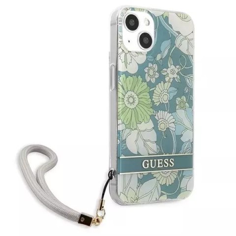 Guess Guess GUHCP13MHFLSN iPhone 13 6,1" zielony/green hardcase Flower Strap Guess Guess GUHCP13MHFLSN iPhone 13 6,1" zielony/green hardcase Flower Strap