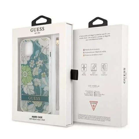 Guess Guess GUHCP13MHFLSN iPhone 13 6,1" zielony/green hardcase Flower Strap Guess Guess GUHCP13MHFLSN iPhone 13 6,1" zielony/green hardcase Flower Strap