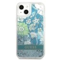 Guess Guess GUHCP13MLFLSN iPhone 13 6,1" zielony/green hardcase Flower Liquid Glitter