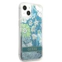 Guess Guess GUHCP13MLFLSN iPhone 13 6,1" zielony/green hardcase Flower Liquid Glitter