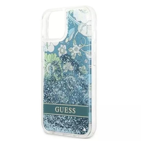 Guess Guess GUHCP13MLFLSN iPhone 13 6,1" zielony/green hardcase Flower Liquid Glitter Guess Guess GUHCP13MLFLSN iPhone 13 6,1" zielony/green hardcase Flower Liquid Glitter