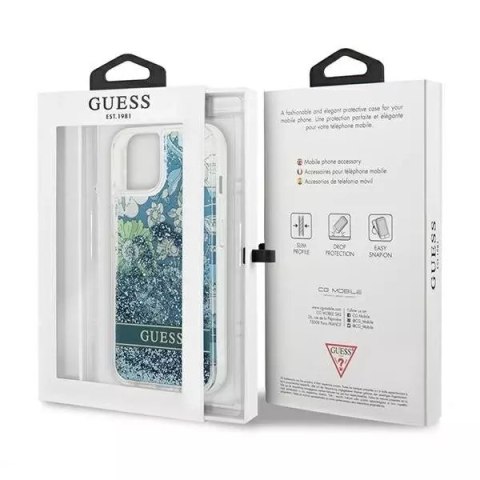Guess Guess GUHCP13MLFLSN iPhone 13 6,1" zielony/green hardcase Flower Liquid Glitter Guess Guess GUHCP13MLFLSN iPhone 13 6,1" zielony/green hardcase Flower Liquid Glitter
