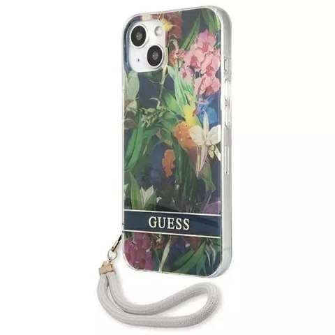 Guess Guess GUHCP13SHFLSB iPhone 13 mini 5,4" niebieski/blue hardcase Flower Strap Guess Guess GUHCP13SHFLSB iPhone 13 mini 5,4" niebieski/blue hardcase Flower Strap