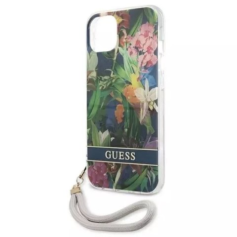 Guess Guess GUHCP13SHFLSB iPhone 13 mini 5,4" niebieski/blue hardcase Flower Strap Guess Guess GUHCP13SHFLSB iPhone 13 mini 5,4" niebieski/blue hardcase Flower Strap