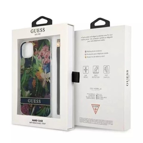 Guess Guess GUHCP13SHFLSB iPhone 13 mini 5,4" niebieski/blue hardcase Flower Strap Guess Guess GUHCP13SHFLSB iPhone 13 mini 5,4" niebieski/blue hardcase Flower Strap