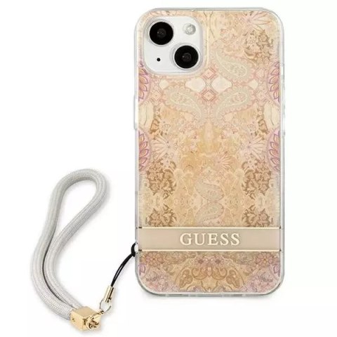 Guess Guess GUHCP13SHFLSD iPhone 13 mini 5,4" złoty/gold hardcase Flower Strap Guess Guess GUHCP13SHFLSD iPhone 13 mini 5,4" złoty/gold hardcase Flower Strap