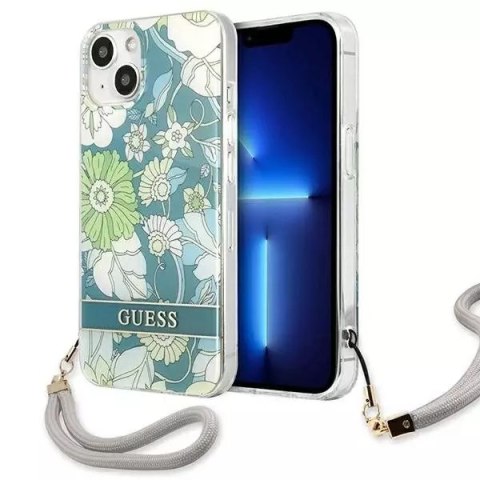 Guess Guess GUHCP13SHFLSN iPhone 13 mini 5,4" zielony/green hardcase Flower Strap Guess Guess GUHCP13SHFLSN iPhone 13 mini 5,4" zielony/green hardcase Flower Strap