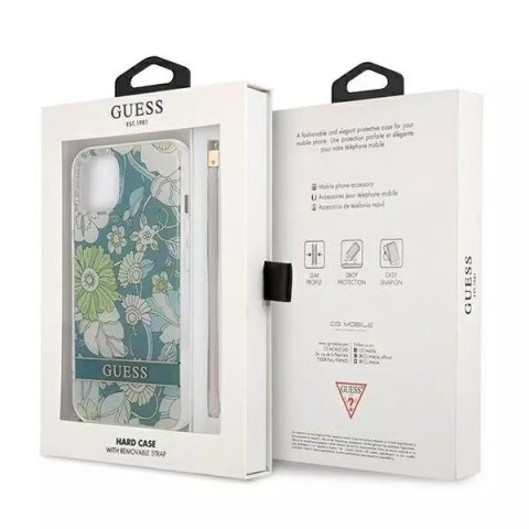 Guess Guess GUHCP13SHFLSN iPhone 13 mini 5,4" zielony/green hardcase Flower Strap Guess Guess GUHCP13SHFLSN iPhone 13 mini 5,4" zielony/green hardcase Flower Strap