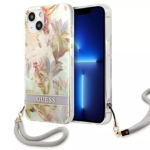 Guess Guess GUHCP13SHFLSU iPhone 13 mini 5,4" fioletowy/purple hardcase Flower Strap Guess Guess GUHCP13SHFLSU iPhone 13 mini 5,4" fioletowy/purple hardcase Flower Strap