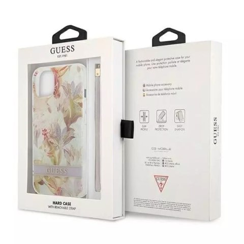 Guess Guess GUHCP13SHFLSU iPhone 13 mini 5,4" fioletowy/purple hardcase Flower Strap Guess Guess GUHCP13SHFLSU iPhone 13 mini 5,4" fioletowy/purple hardcase Flower Strap