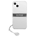Guess Guess GUHCP13SKB4GGR iPhone 13 mini 5,4" Transparent hardcase 4G Grey Strap Charm