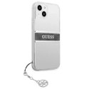 Guess Guess GUHCP13SKB4GGR iPhone 13 mini 5,4" Transparent hardcase 4G Grey Strap Charm