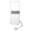 Guess Guess GUHCP13SKB4GGR iPhone 13 mini 5,4" Transparent hardcase 4G Grey Strap Charm