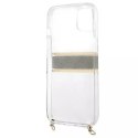 Guess Guess GUHCP13SKC4GBGO iPhone 13 mini 5,4" Transparent hardcase 4G Brown Strap Gold Chain
