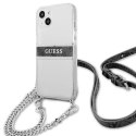 Guess Guess GUHCP13SKC4GBSI iPhone 13 mini 5,4" Transparent hardcase 4G Grey Strap Silver Chain