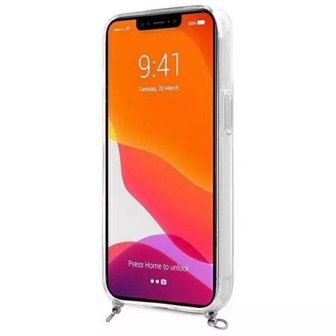 Guess Guess GUHCP13SKC4GBSI iPhone 13 mini 5,4" Transparent hardcase 4G Grey Strap Silver Chain Guess Guess GUHCP13SKC4GBSI iPhone 13 mini 5,4" Transparent hardcase 4G Grey Strap Silver Chain