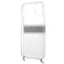Guess Guess GUHCP13SKC4GBSI iPhone 13 mini 5,4" Transparent hardcase 4G Grey Strap Silver Chain