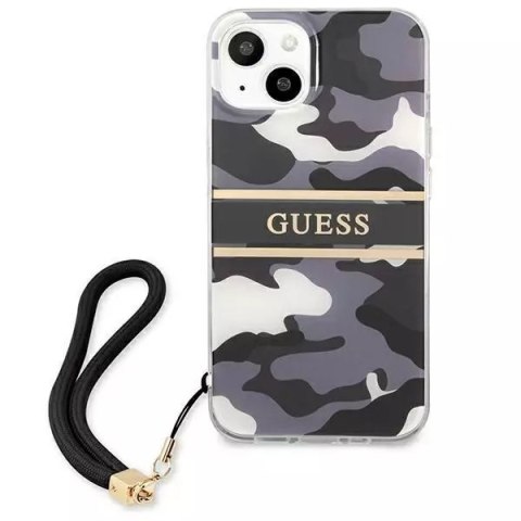 Guess Guess GUHCP13SKCABBK iPhone 13 mini 5,4" czarny/black hardcase Camo Strap Collection Guess Guess GUHCP13SKCABBK iPhone 13 mini 5,4" czarny/black hardcase Camo Strap Collection