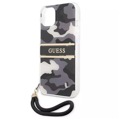 Guess Guess GUHCP13SKCABBK iPhone 13 mini 5,4" czarny/black hardcase Camo Strap Collection Guess Guess GUHCP13SKCABBK iPhone 13 mini 5,4" czarny/black hardcase Camo Strap Collection