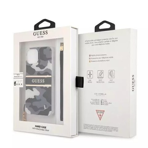 Guess Guess GUHCP13SKCABBK iPhone 13 mini 5,4" czarny/black hardcase Camo Strap Collection Guess Guess GUHCP13SKCABBK iPhone 13 mini 5,4" czarny/black hardcase Camo Strap Collection