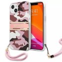 Guess Guess GUHCP13SKCABPI iPhone 13 mini 5,4" różowy/pink hardcase Camo Strap Collection