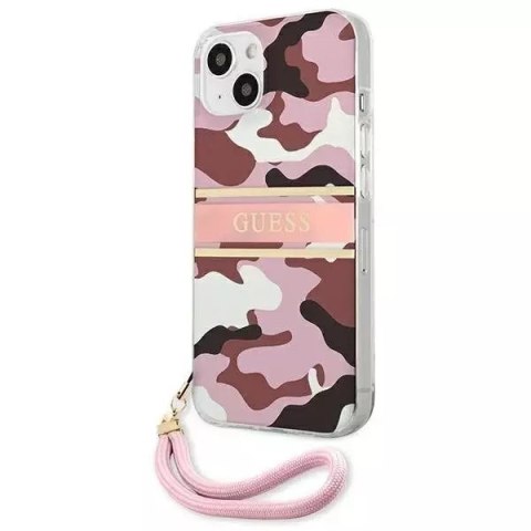 Guess Guess GUHCP13SKCABPI iPhone 13 mini 5,4" różowy/pink hardcase Camo Strap Collection Guess Guess GUHCP13SKCABPI iPhone 13 mini 5,4" różowy/pink hardcase Camo Strap Collection