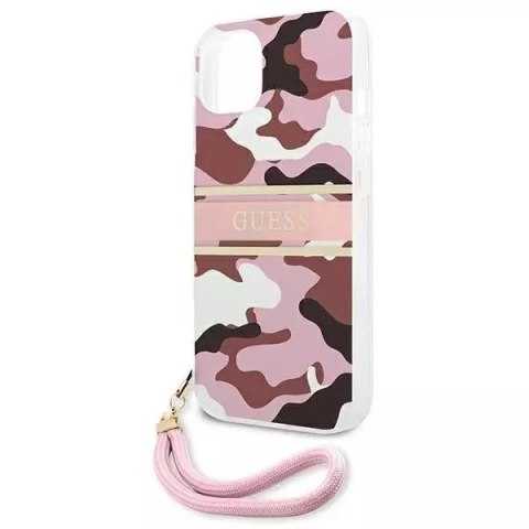 Guess Guess GUHCP13SKCABPI iPhone 13 mini 5,4" różowy/pink hardcase Camo Strap Collection Guess Guess GUHCP13SKCABPI iPhone 13 mini 5,4" różowy/pink hardcase Camo Strap Collection