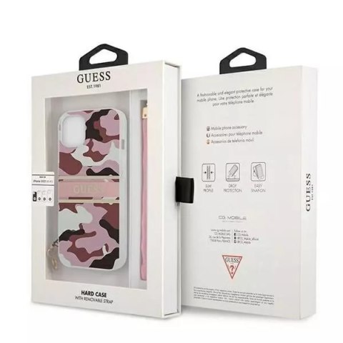 Guess Guess GUHCP13SKCABPI iPhone 13 mini 5,4" różowy/pink hardcase Camo Strap Collection Guess Guess GUHCP13SKCABPI iPhone 13 mini 5,4" różowy/pink hardcase Camo Strap Collection