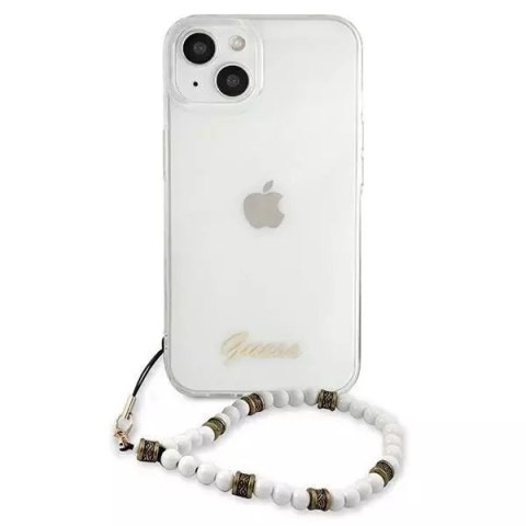 Guess Guess GUHCP13SKPSWH iPhone 13 mini 5,4" Transparent hardcase White Pearl Guess Guess GUHCP13SKPSWH iPhone 13 mini 5,4" Transparent hardcase White Pearl