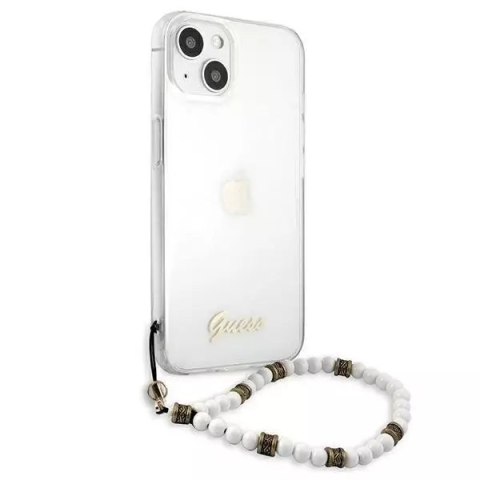 Guess Guess GUHCP13SKPSWH iPhone 13 mini 5,4" Transparent hardcase White Pearl Guess Guess GUHCP13SKPSWH iPhone 13 mini 5,4" Transparent hardcase White Pearl