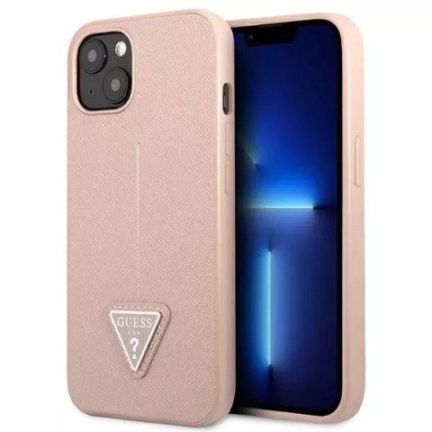 Guess Guess GUHCP13SPSATLP iPhone 13 mini 5,4" różowy/pink hardcase SaffianoTriangle Logo