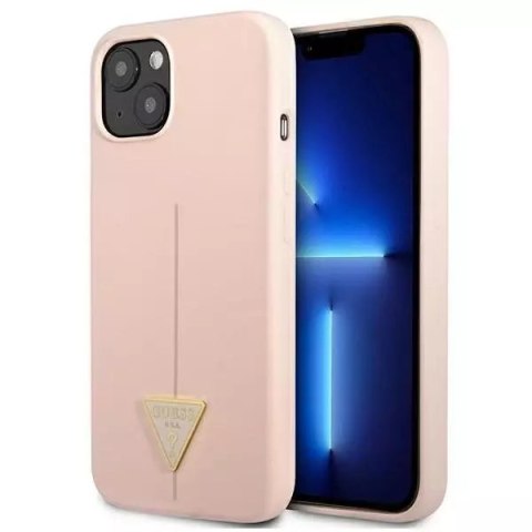 Guess Guess GUHCP13SSLTGP iPhone 13 mini 5,4" różowy/pink hardcase Silicone Triangle Guess Guess GUHCP13SSLTGP iPhone 13 mini 5,4" różowy/pink hardcase Silicone Triangle
