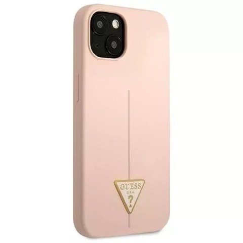 Guess Guess GUHCP13SSLTGP iPhone 13 mini 5,4" różowy/pink hardcase Silicone Triangle Guess Guess GUHCP13SSLTGP iPhone 13 mini 5,4" różowy/pink hardcase Silicone Triangle