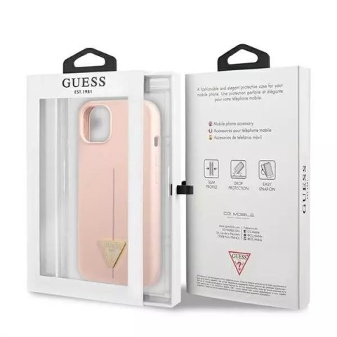 Guess Guess GUHCP13SSLTGP iPhone 13 mini 5,4" różowy/pink hardcase Silicone Triangle Guess Guess GUHCP13SSLTGP iPhone 13 mini 5,4" różowy/pink hardcase Silicone Triangle