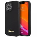 Guess Guess GUHMP13LLSLMGBK iPhone 13 Pro / 13 6,1" black/czarny hardcase Silicone Script Gold Logo